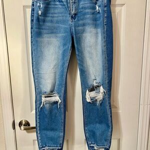 Women's Distressed Blue Jeans